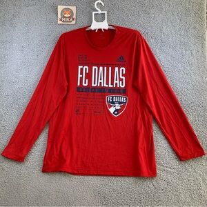Adidas T-Shirt Men's‎ FC Dallas Long Sleeve Pullover Red Size XL